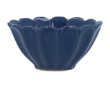 Navy Stoneware Fluted Mini Bowl