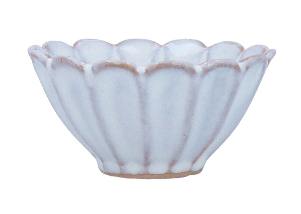 White Stoneware Fluted Mini Bowl