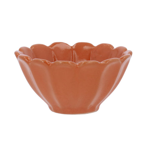 Orange Stoneware Fluted Mini Bowl