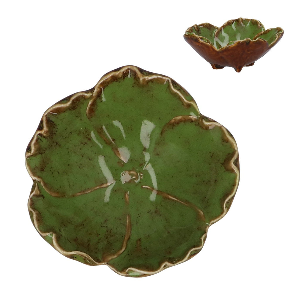 Green Anemone Stoneware Trinket Dish