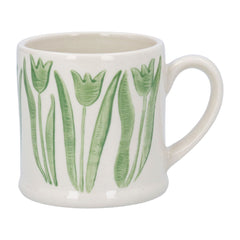 Green Tulips Stoneware Mini Mug