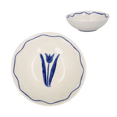 Blue Tulips Stoneware Mini Bowl