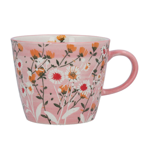 Pink Wild Daisy Stoneware Mug