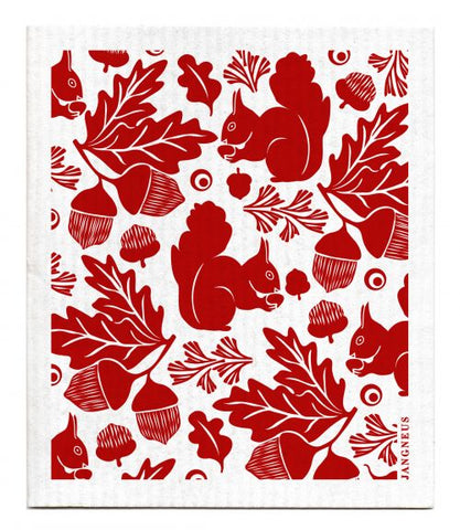Jangneus - Burgundy Squirrel Dishcloth