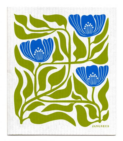 Jangneus - Green Electric Blue Flower Dishcloth