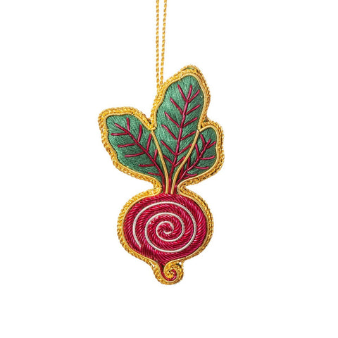 Beetroot Zari Embroidery Decoration