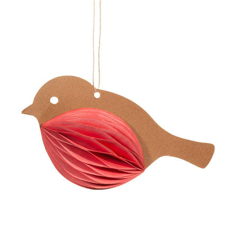 Robin Honeycomb Paper Hanging Decoration