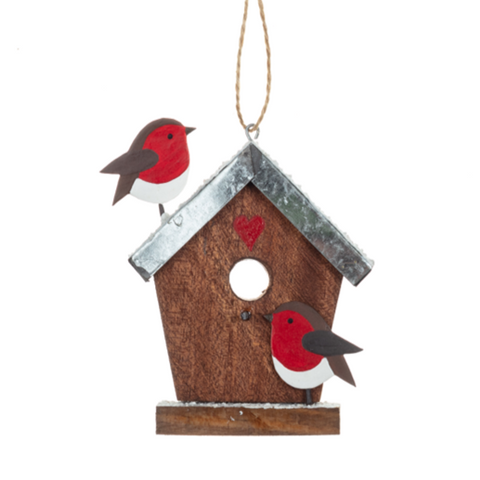 Birdhouse & Robins Tree Decoration