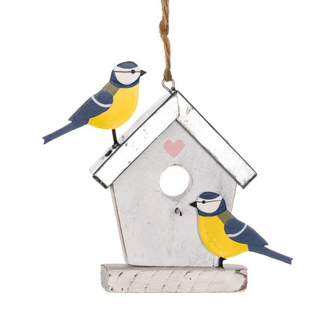 Blue Tit Birdhouse Hanging Decoration