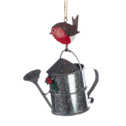 Watering Can with Robin Tree Decoration