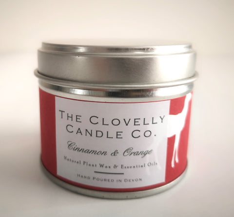 Clovelly Scented Tin Candle - Cinnamon & Orange