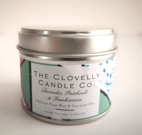 Clovelly Scented Tin Candle - Lavender & Frankincense