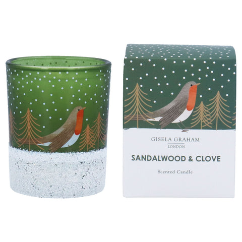 Mini Sandalwood & Clove Boxed Candle (Robin Design)