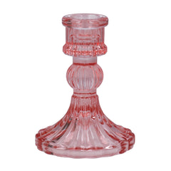 Dusky Pink Glass Classic Candlestick