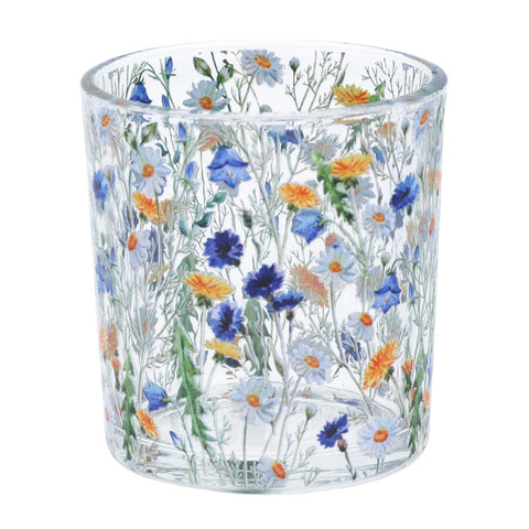 Daisy Meadow Glass Tealight Holder