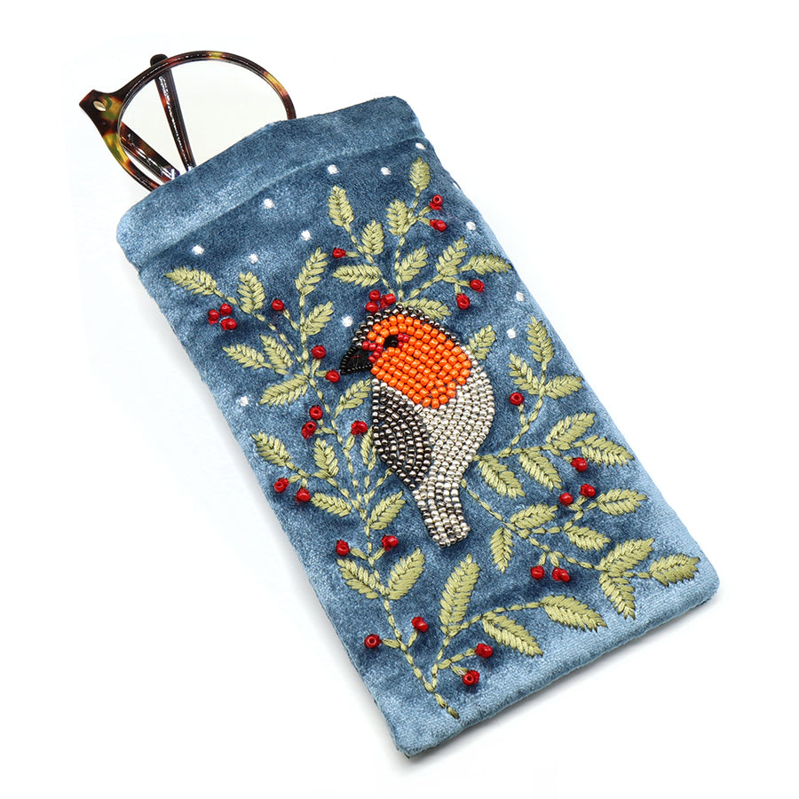 POM Blue Velvet Glasses Case - Robin And Holly