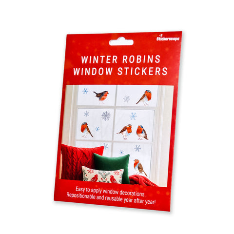Winter Robin Window Stickers
