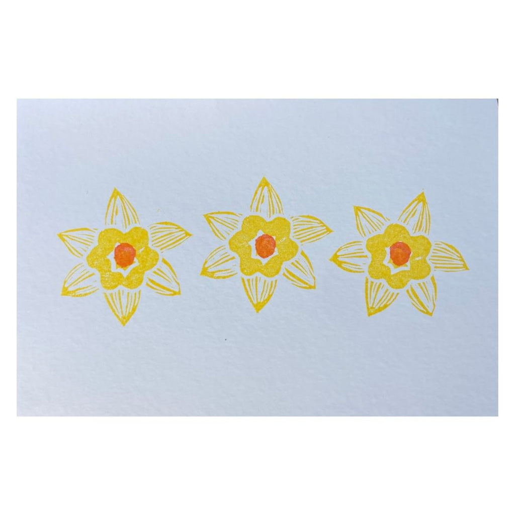 Olivia Harmer Handprinted Card - Toria’s Daffodil