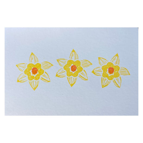 Olivia Harmer Handprinted Card - Toria’s Daffodil