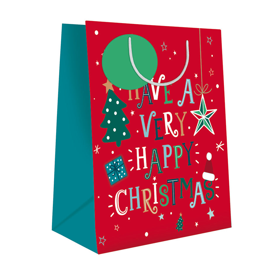 Medium Gift Bag - Christmas Text