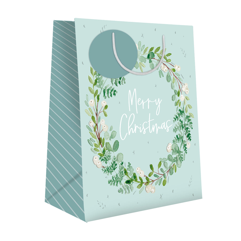 Medium Gift Bag - Mistletoe Wreath