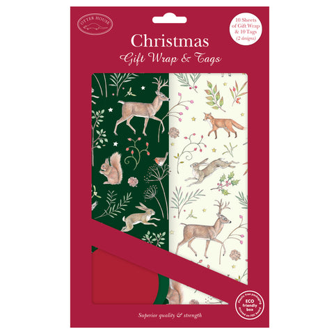 Christmas Wrap and Tags - Forest & Foliage Twin Pack