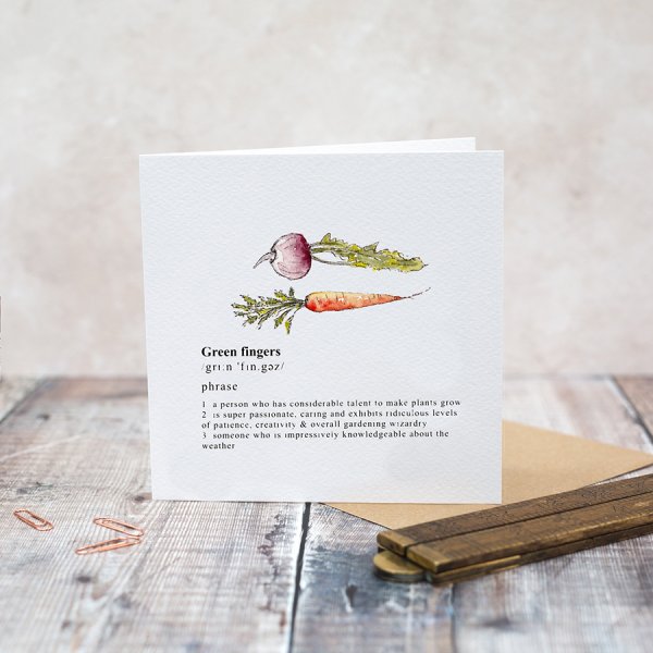 Toasted Crumpet Greeting Card - Green Fingers