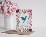 Emma Bryan Greeting Card - Birthday Hummingbird