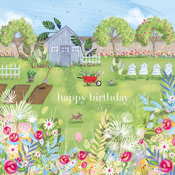 Elle Greeting Card - Busy in the Garden