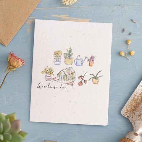 Hannah Marchant Plantable Greeting Card - Greenhouse Fun