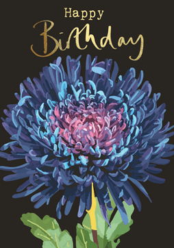 Sarah Kelleher Card - Happy Birthday Chrysanthemum