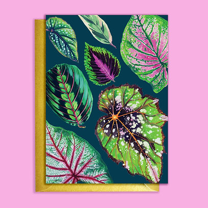 Rocket 68 Greeting Card - Vivid Houseplant Pattern