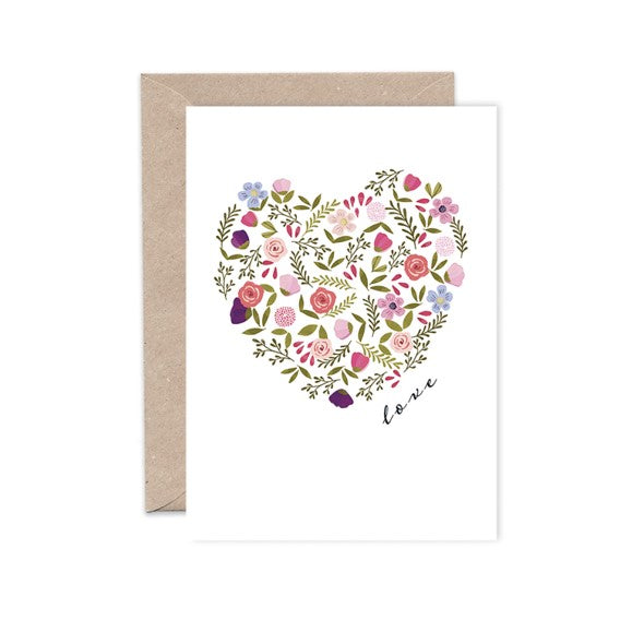 Emma Bryan Greeting Card - Floral Heart Love