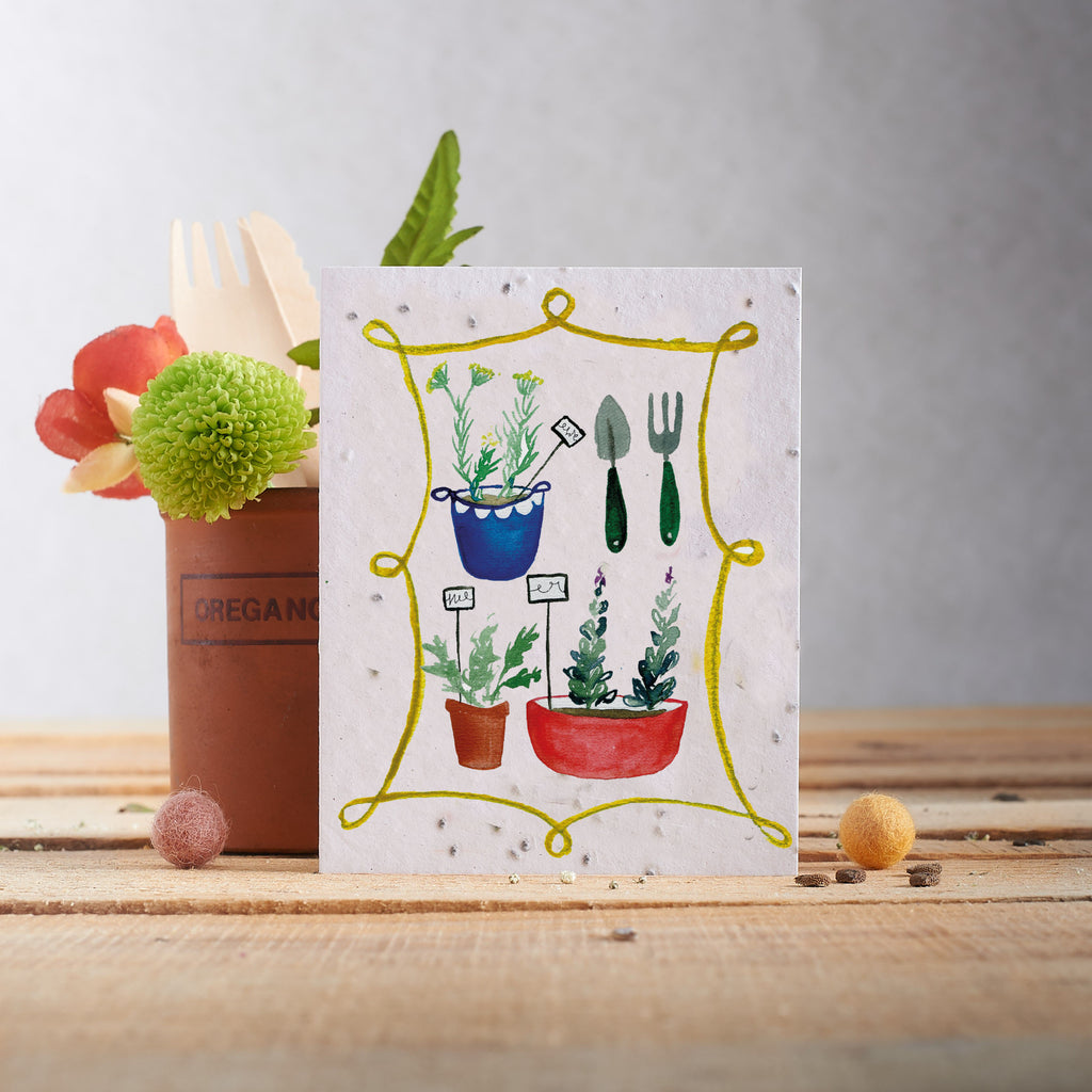 Hannah Marchant Plantable Greeting Card - Basil