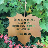 Gold Leaf Quote Every leaf speaks bliss to me, fluttering from the autumn tree