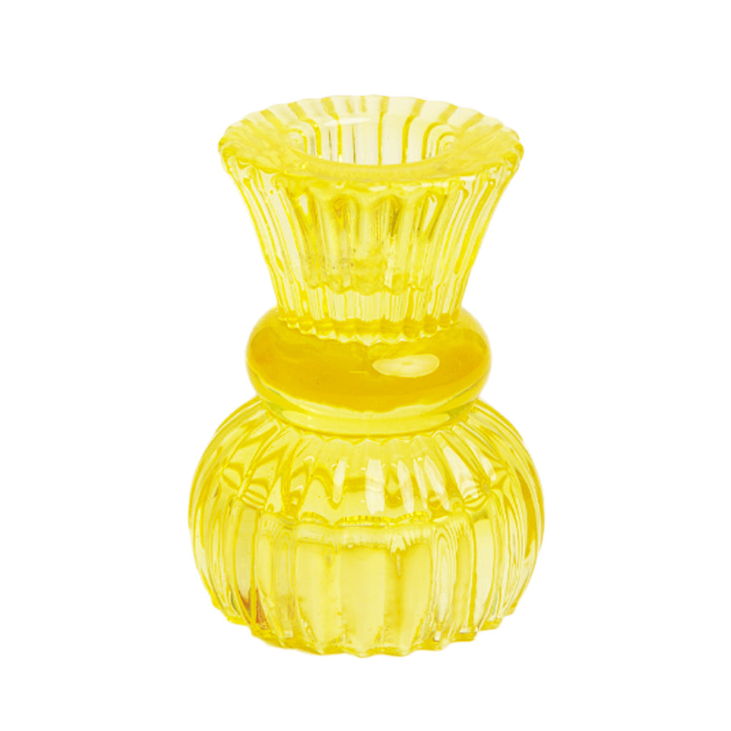 Boho Yellow Glass Candle Holder small