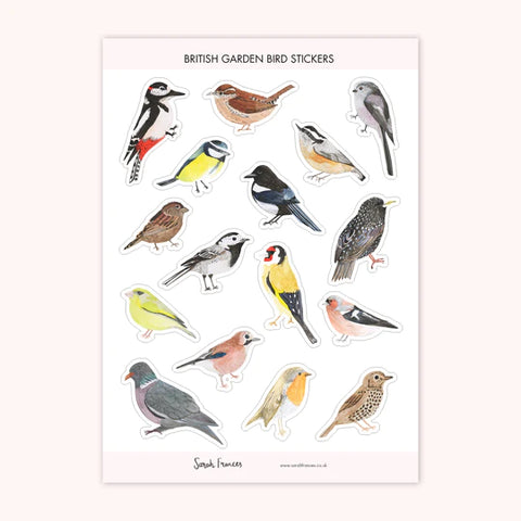 British Garden Birds Sticker Sheet by Sarah Frances