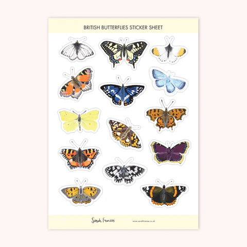 British Butterflies Sticker Sheet by Sarah Frances