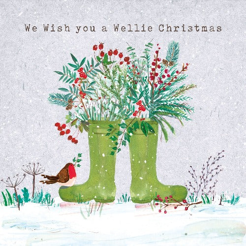 Christmas Cards Pack of 10 - Wellie Christmas